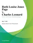 Ruth Louise Jones Page v. Charles Leonard synopsis, comments