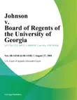 Johnson v. Board of Regents of the University of Georgia synopsis, comments