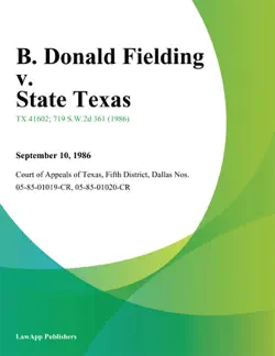 b. donald fielding v. state texas imagen de la portada del libro