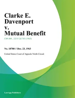clarke e. davenport v. mutual benefit book cover image