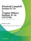 Elizabeth Campbell Jordan Et Vir v. Virginia Military Institute Et Al. synopsis, comments