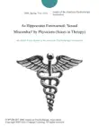 As Hippocrates Forewarned: 'Sexual Misconduct' by Physicians (Issues in Therapy) sinopsis y comentarios