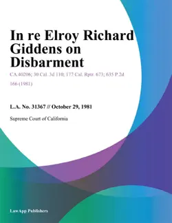 in re elroy richard giddens on disbarment book cover image