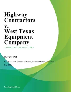 highway contractors v. west texas equipment company book cover image