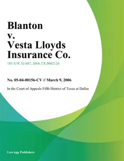 blanton v. vesta lloyds insurance co. imagen de la portada del libro