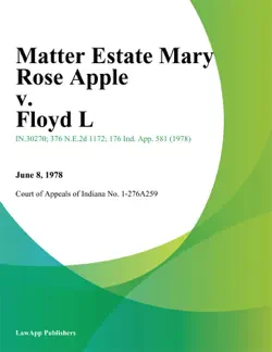 matter estate mary rose apple v. floyd l. imagen de la portada del libro