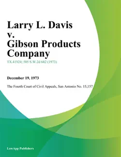 larry l. davis v. gibson products company book cover image
