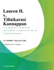 Lauren H. v. Tillaikarasi Kannappan synopsis, comments