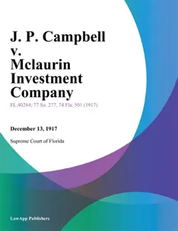 j. p. campbell v. mclaurin investment company imagen de la portada del libro