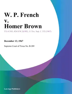 w. p. french v. homer brown book cover image