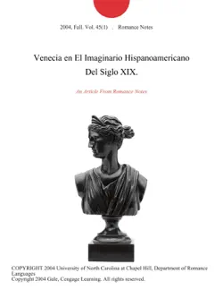 venecia en el imaginario hispanoamericano del siglo xix. imagen de la portada del libro