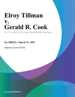 elroy tillman v. gerald r. cook book cover image