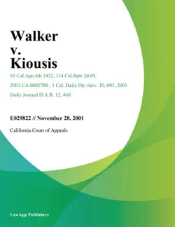 walker v. kiousis book cover image