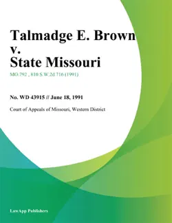 talmadge e. brown v. state missouri imagen de la portada del libro