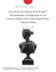 "Does He have It in Him to be the Woman?": The Performance of Displacement in J. M. Coetzee's Disgrace (New South African Writing: A Special Cluster) sinopsis y comentarios