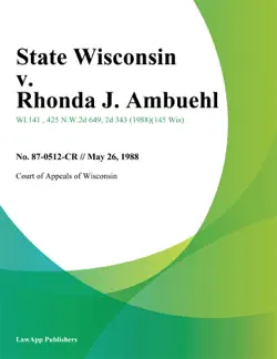 state wisconsin v. rhonda j. ambuehl book cover image