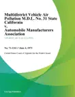 Multidistrict Vehicle Air Pollution M.D.L. No. 31 State California v. Automobile Manufacturers Association synopsis, comments