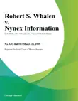 Robert S. Whalen v. Nynex Information synopsis, comments