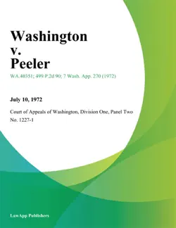 washington v. peeler book cover image