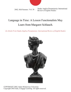 language in time: a lesson functionalists may learn from margaret schlauch. imagen de la portada del libro