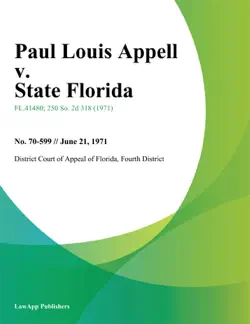 paul louis appell v. state florida book cover image