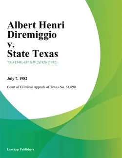 albert henri diremiggio v. state texas book cover image