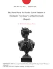 The Prose Poem As Puzzle: Letter Patterns in Rimbaud's "Mystique" (Arthur Rimbaud) (Report) sinopsis y comentarios