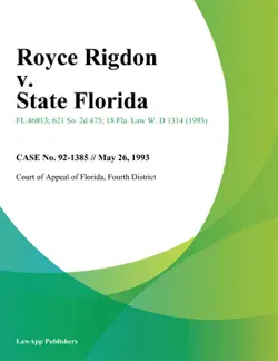 royce rigdon v. state florida imagen de la portada del libro