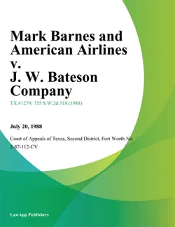 mark barnes and american airlines v. j. w. bateson company book cover image