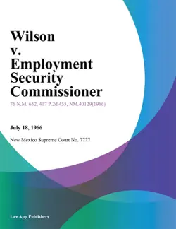 wilson v. employment security commissioner book cover image