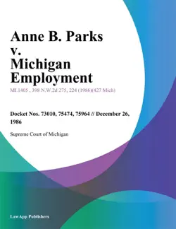 anne b. parks v. michigan employment imagen de la portada del libro