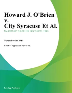 howard j. obrien v. city syracuse et al. book cover image