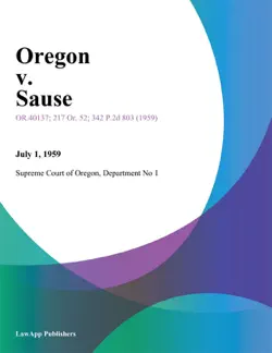 oregon v. sause book cover image