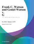 Frank C. Watson and Geniel Watson v. G synopsis, comments