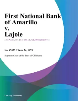 first national bank of amarillo v. lajoie book cover image