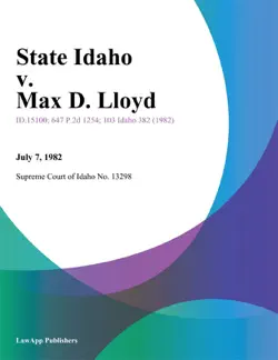 state idaho v. max d. lloyd book cover image