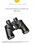 Octavio Paz's Perspectives on Politics: The Other Voice. sinopsis y comentarios