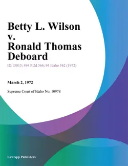 betty l. wilson v. ronald thomas deboard book cover image
