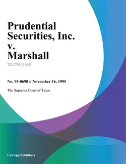 prudential securities, inc. v. marshall book cover image