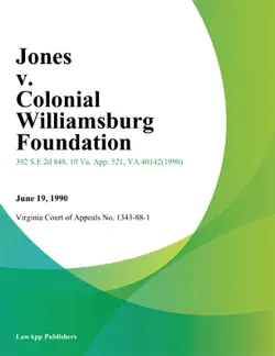 jones v. colonial williamsburg foundation book cover image