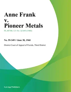 anne frank v. pioneer metals book cover image