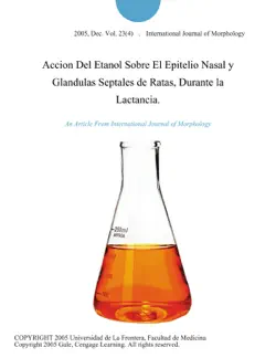 accion del etanol sobre el epitelio nasal y glandulas septales de ratas, durante la lactancia. imagen de la portada del libro