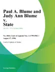 Paul A. Blume and Judy Ann Blume v. State synopsis, comments