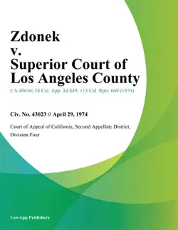 zdonek v. superior court of los angeles county book cover image