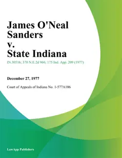 james oneal sanders v. state indiana book cover image