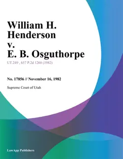 william h. henderson v. e. b. osguthorpe book cover image