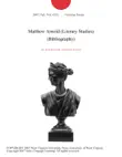 Matthew Arnold (Literary Studies) (Bibliography) sinopsis y comentarios