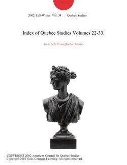 index of quebec studies volumes 22-33. book cover image