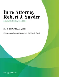 in re attorney robert j. snyder book cover image