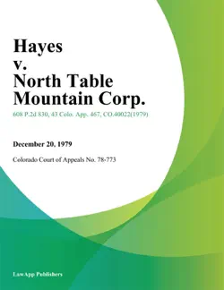 hayes v. north table mountain corp. book cover image